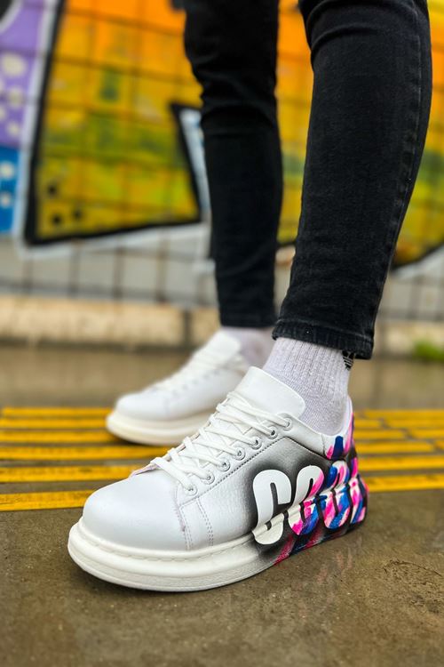 CH254 - CBT Pittura Erkek Ayakkabı 486 PEMBE / MAVI COOL