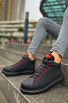 CH111 - GST Milano Erkek Bot SIYAH/KIRMIZI