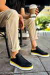 CH979 - Santoni GBT Spor Erkek Ayakkabı SIYAH/SARI